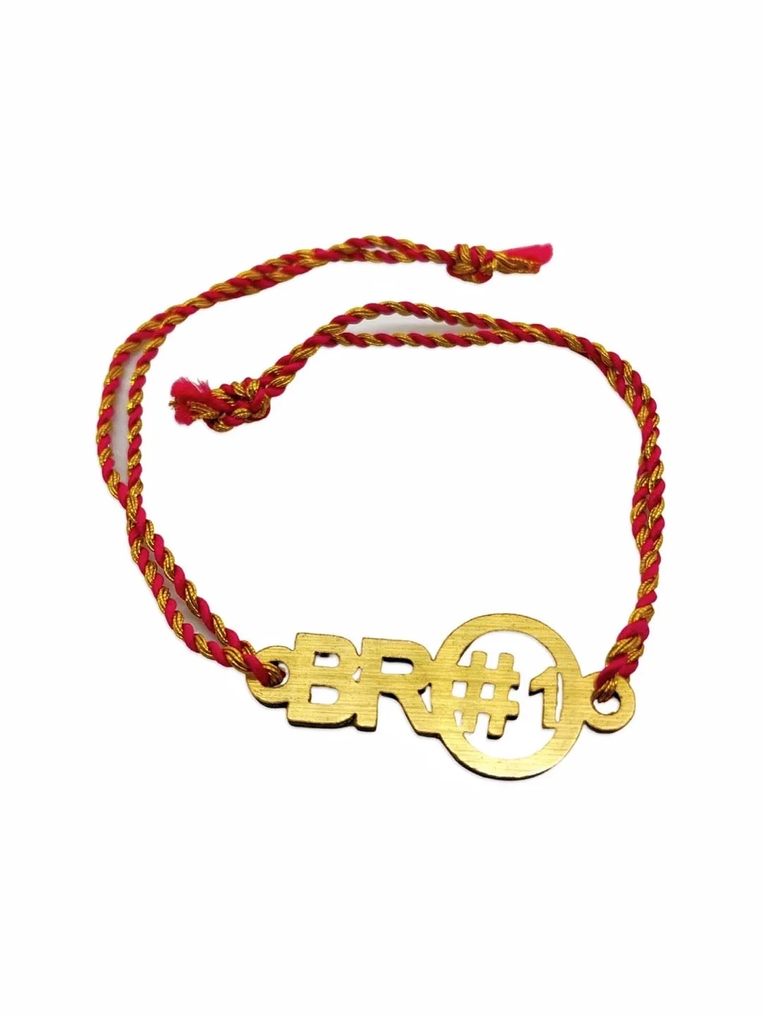 Fancy Rakhi Designs Slogan with bro#1 Pendant Mauli Raksha Bandhan