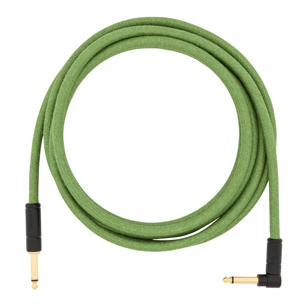 Fender Festival Instrument Cable, Straight/Angle, 10', Pure Hemp, Green