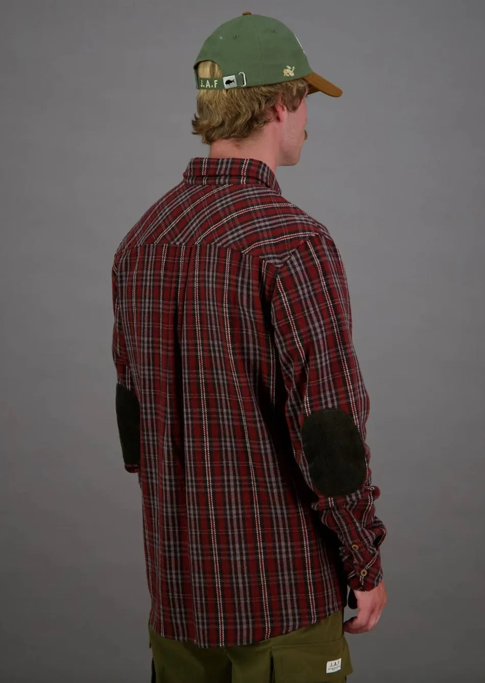 FLANAGAN FLANNEL SHIRT OX BLOOD/TAUPE