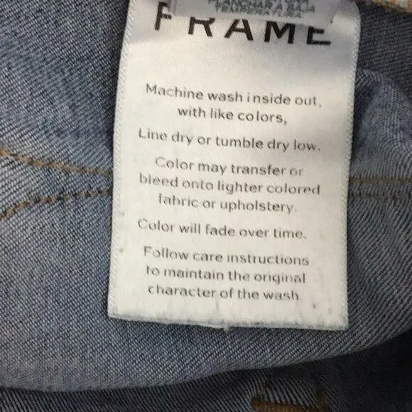 Frame Denim Le Skinny de Jeanne Farrell Raw Hem Ankle Dark Wash Skinny Jean 27