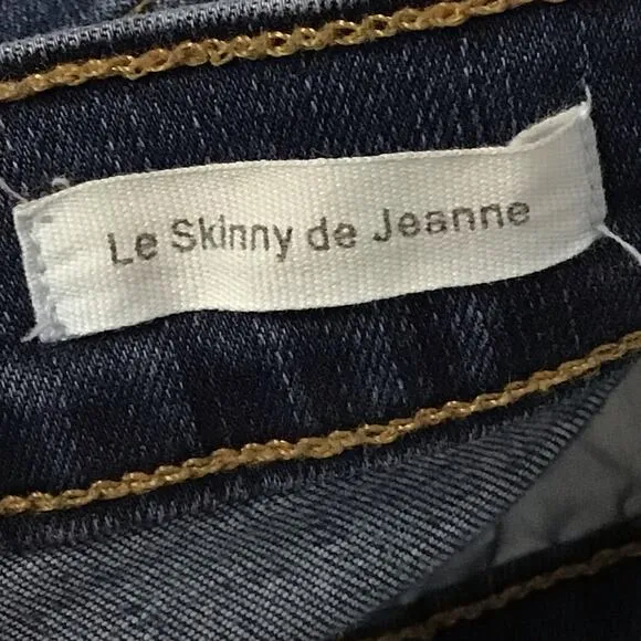 Frame Denim Le Skinny de Jeanne Farrell Raw Hem Ankle Dark Wash Skinny Jean 27