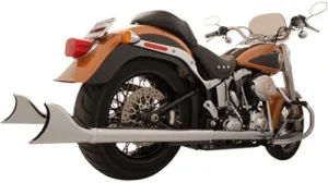 Freedom Performance HD00450 Sharktail Signature True Dual Exhaust System - 39in. Chrome Muffler - Chrome Tips