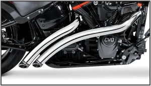 Freedom Performance HD00708 Radical Radius Exhaust System - Chrome with Black Tips