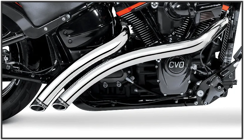 Freedom Performance HD00708 Radical Radius Exhaust System - Chrome with Black Tips