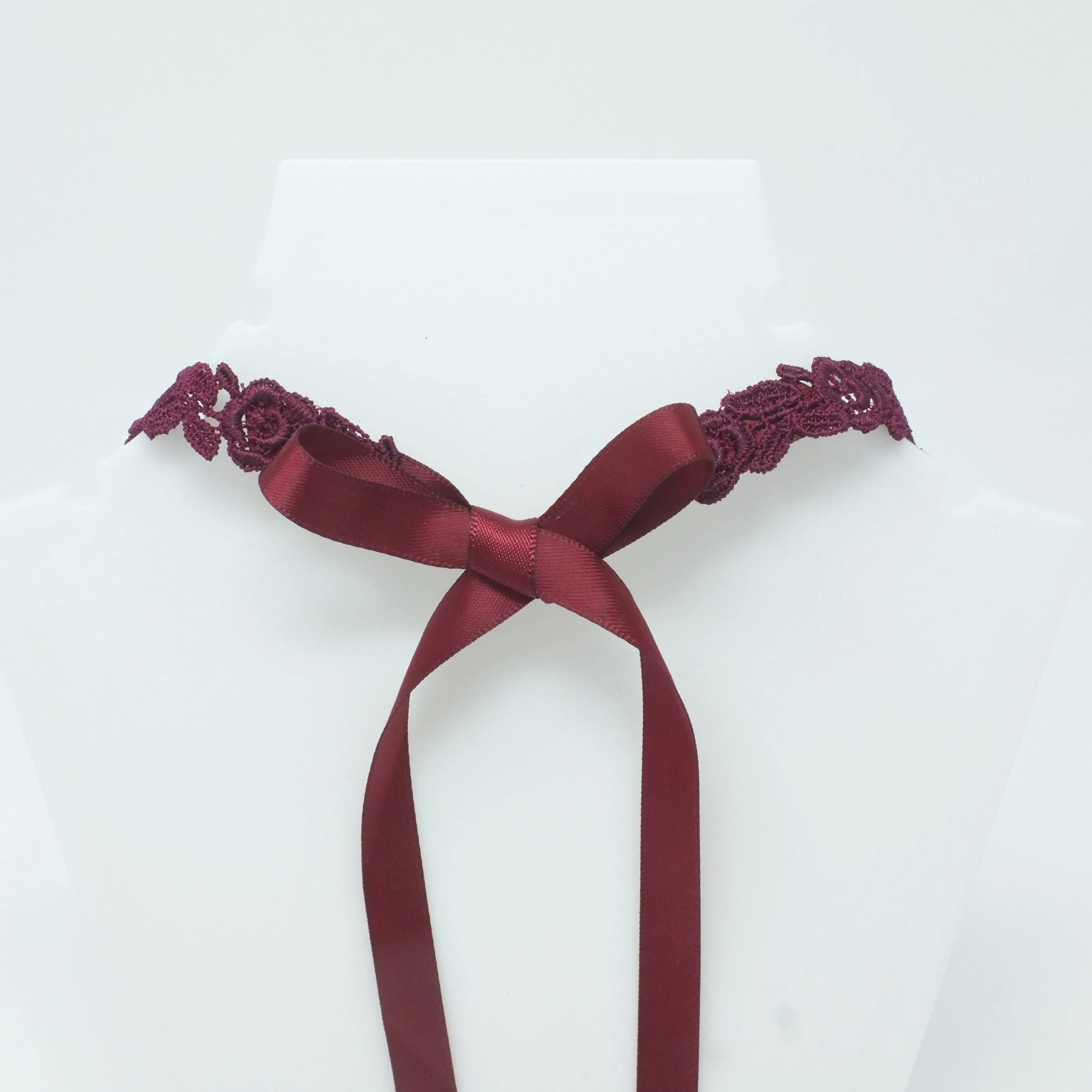 Freya Burgundy Rose Choker Necklace