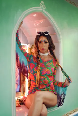 Fringed Lycra Bodysuit in Vendala