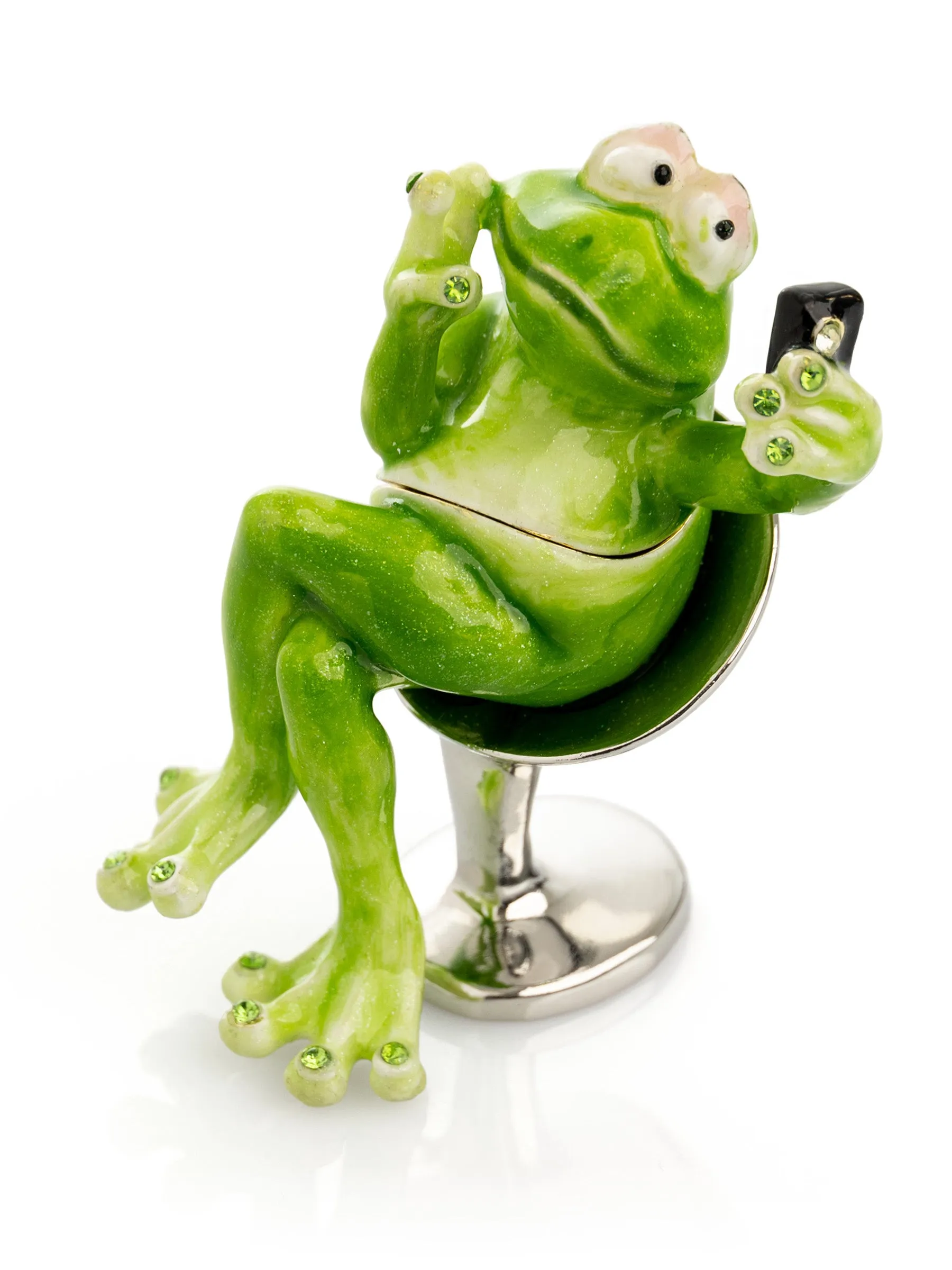 Frog Taking a Selfie Trinket Box