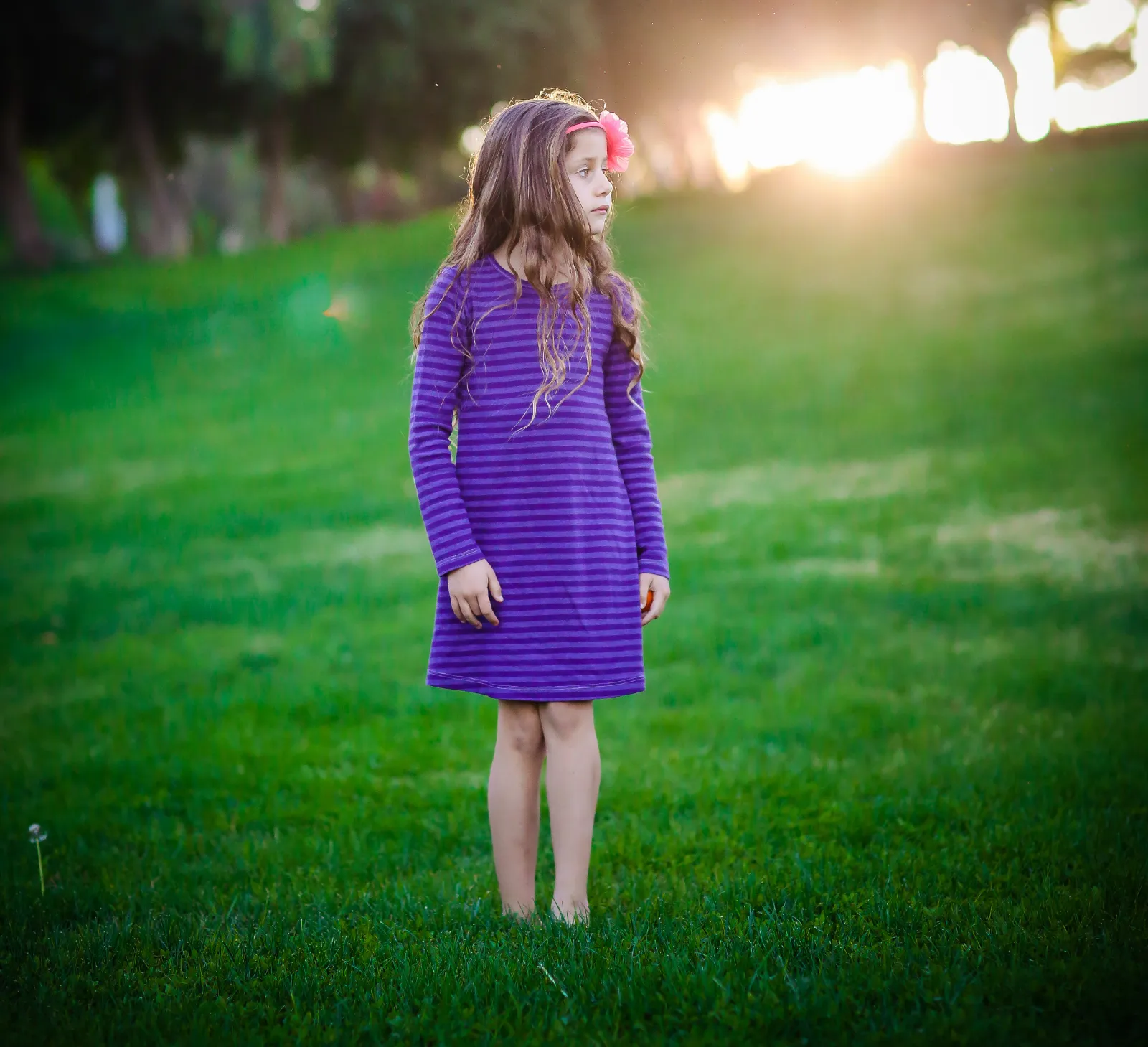 Girls Soft Stripe Long Sleeve Dress | Candy Apple