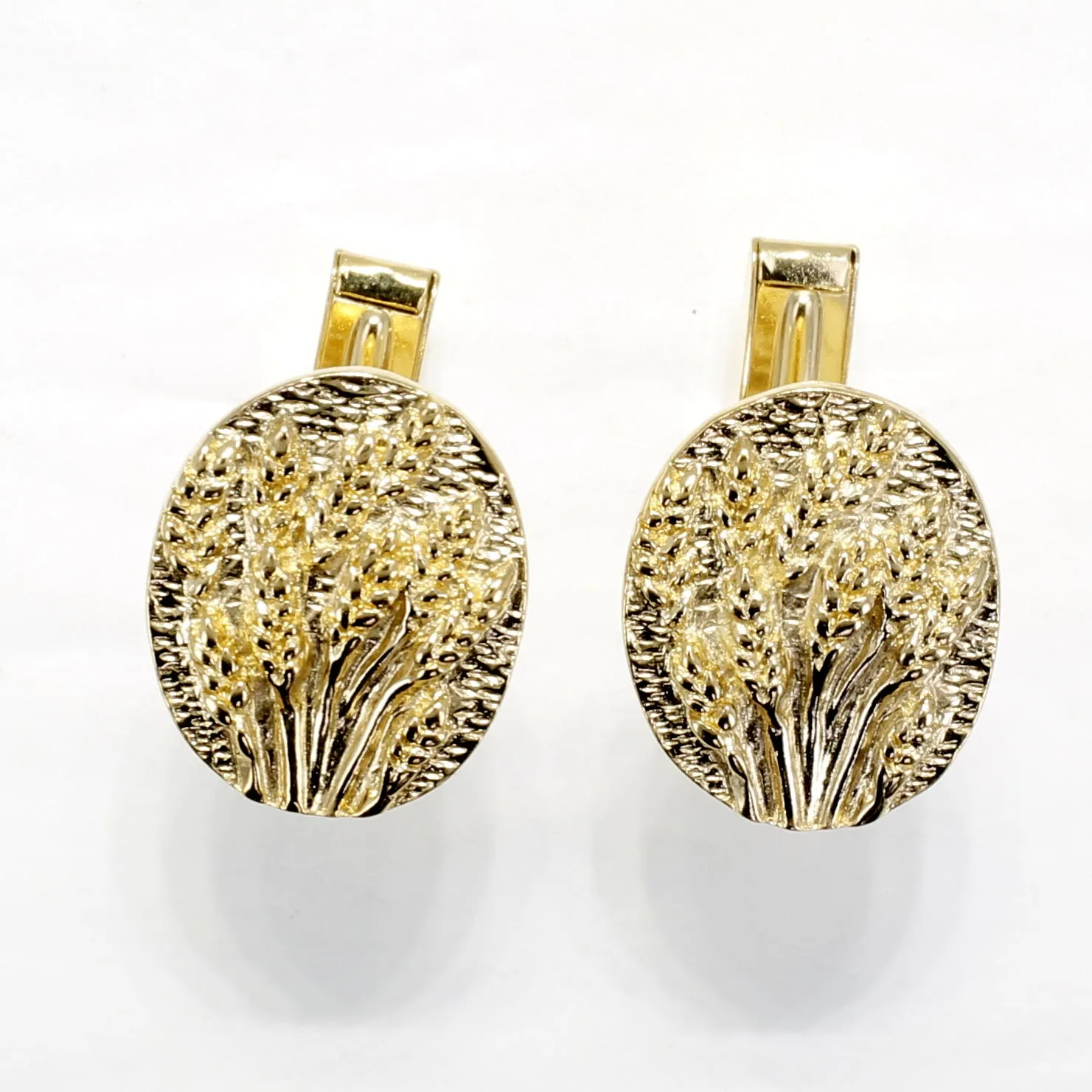 Gold Wheat Cuff Links for him with 14kt Gold Vermeil Fields of Wheat or Barley