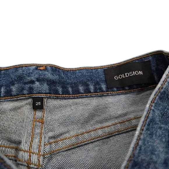 Goldsign Skinny Jeans Women's 25 Blue Denim Mid-Rise Outdoor Button Fly Retro