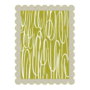 Gray Scalloped Contemporary Art Hand Tufted Rug