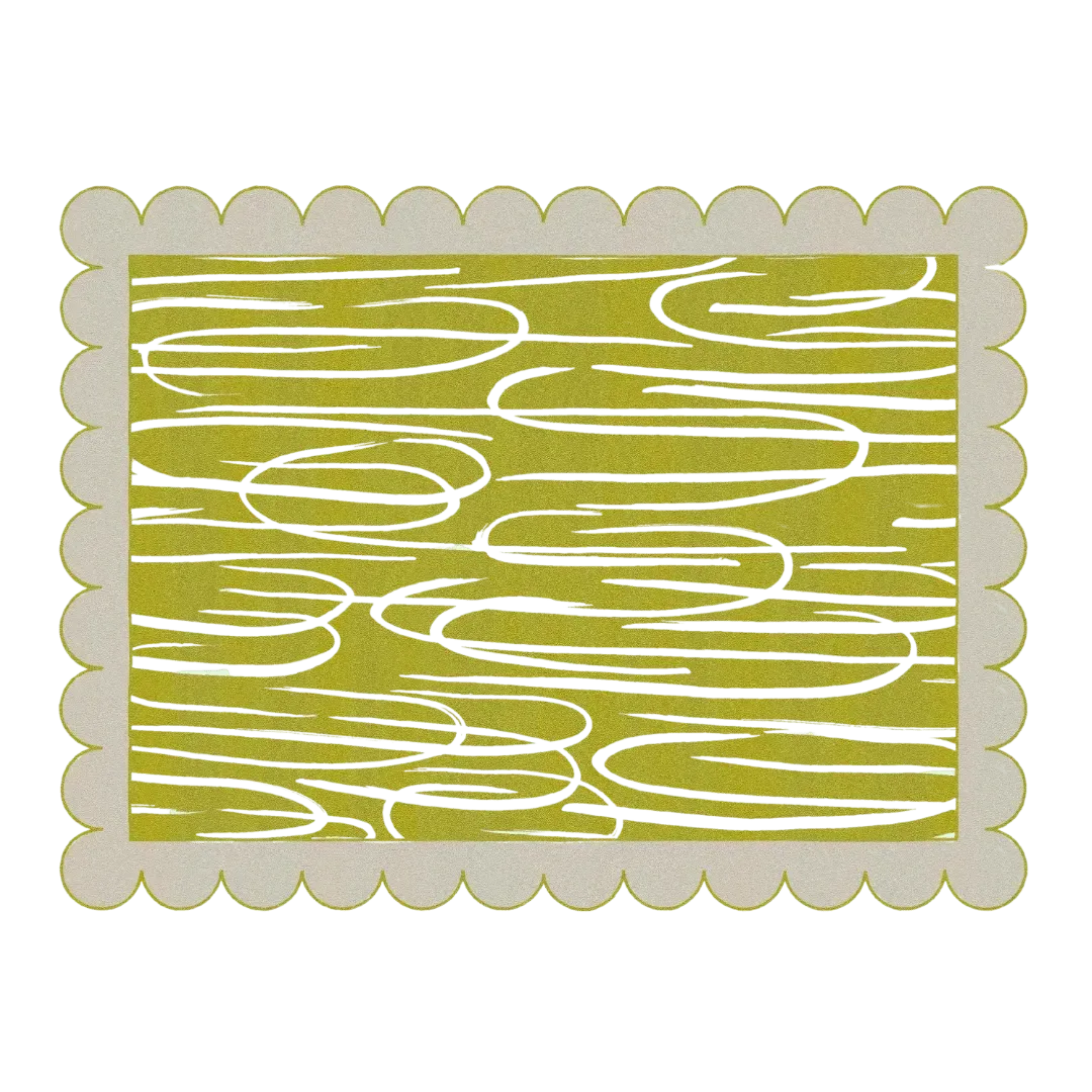 Gray Scalloped Contemporary Art Hand Tufted Rug