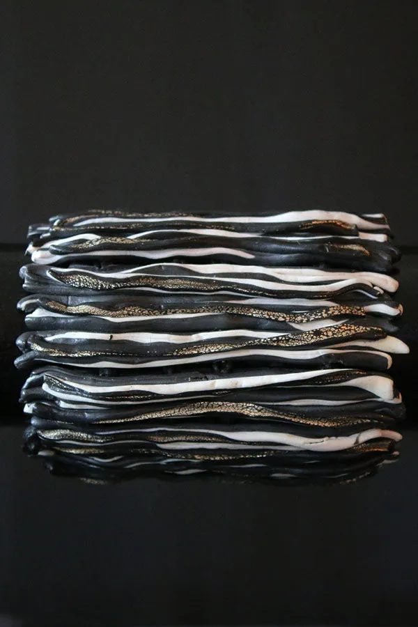 Grazia Fortuna Ward Black & White Stripe Cuff