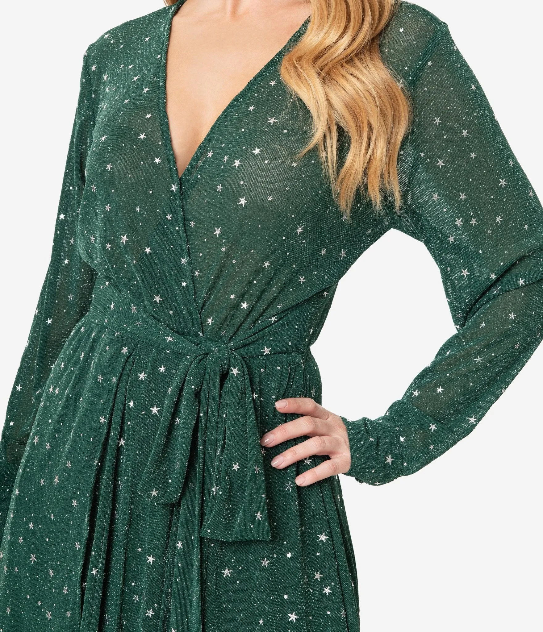 Green & Silver Stars Farrah Maxi Dress