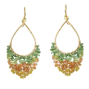 Green and Orange Tourmaline Earrings LB42 by Calico Juno Designs, Bonnie Riconda
