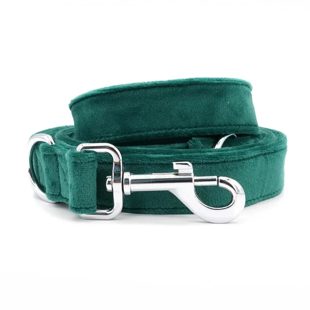 Green Floral Flourish: Personalized Collars and Leashes