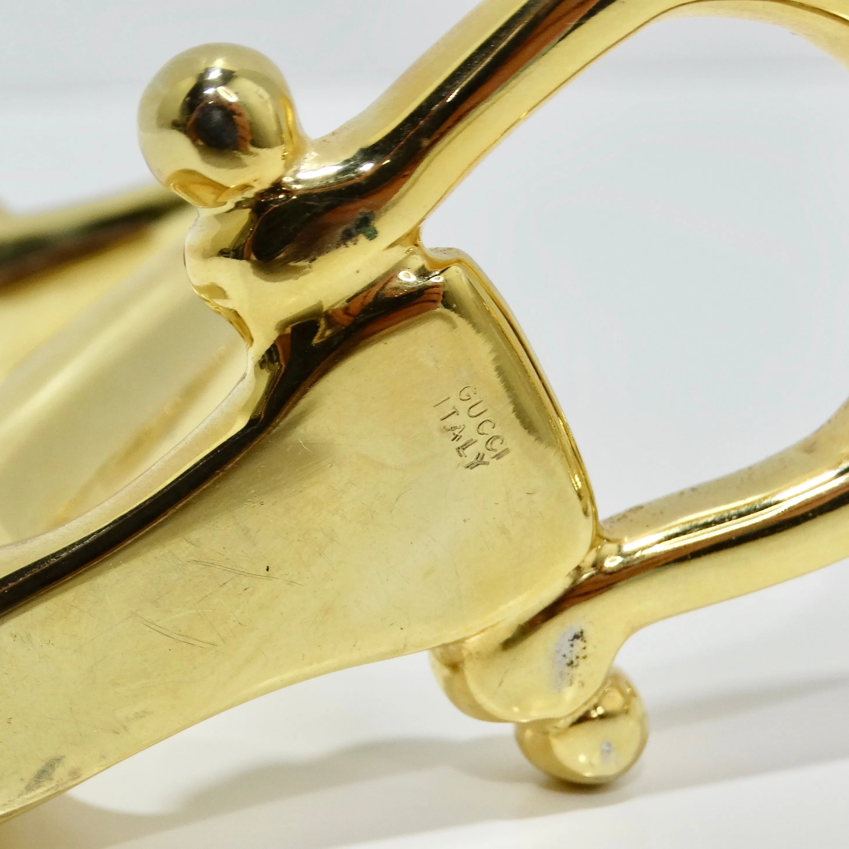 Gucci 1980s Brass Horse Bit Candle Holders