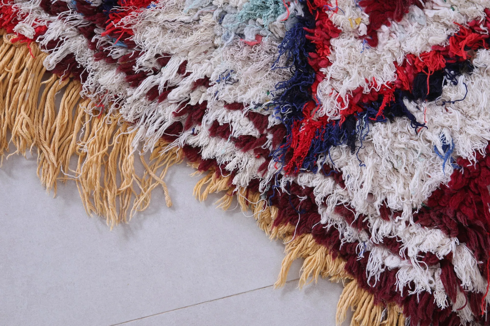 Handmade Moroccan Runner Rug – Bold Abstract Pattern 2.4 x 5.7 FT