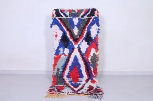 Handmade Moroccan Runner Rug – Bold Abstract Pattern 2.4 x 5.7 FT
