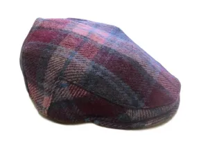 Harris Tweed Flat Cap Hat - Pink Pastel Herringbone