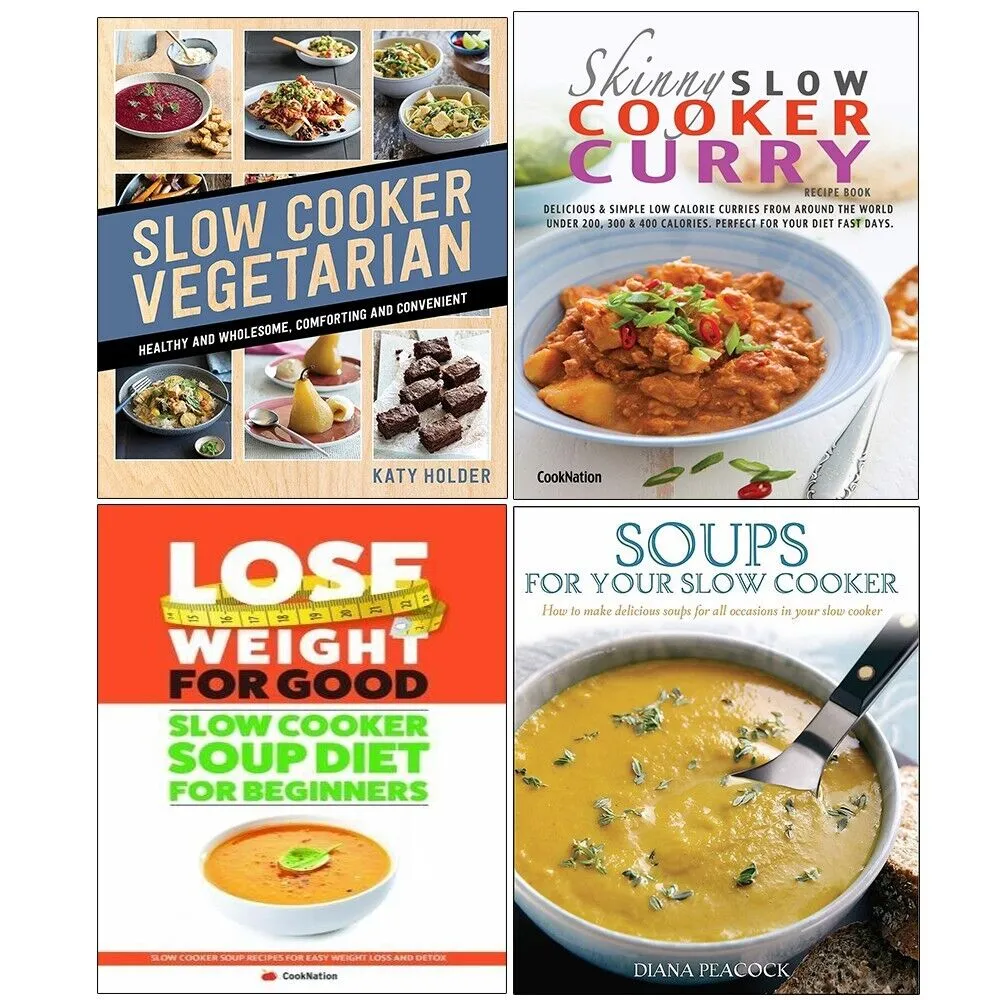 Have one to sell? Sell it yourself Slow Cooker Vegetarian,Soups for Your Slow,Skinny Slow Cooker Curry 4 Books Set