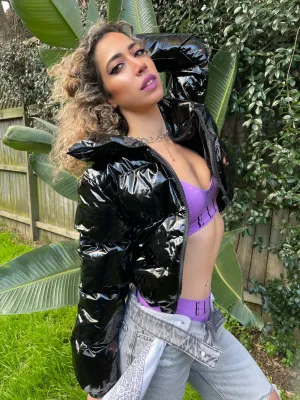 High Shine PVC Puffer Jacket