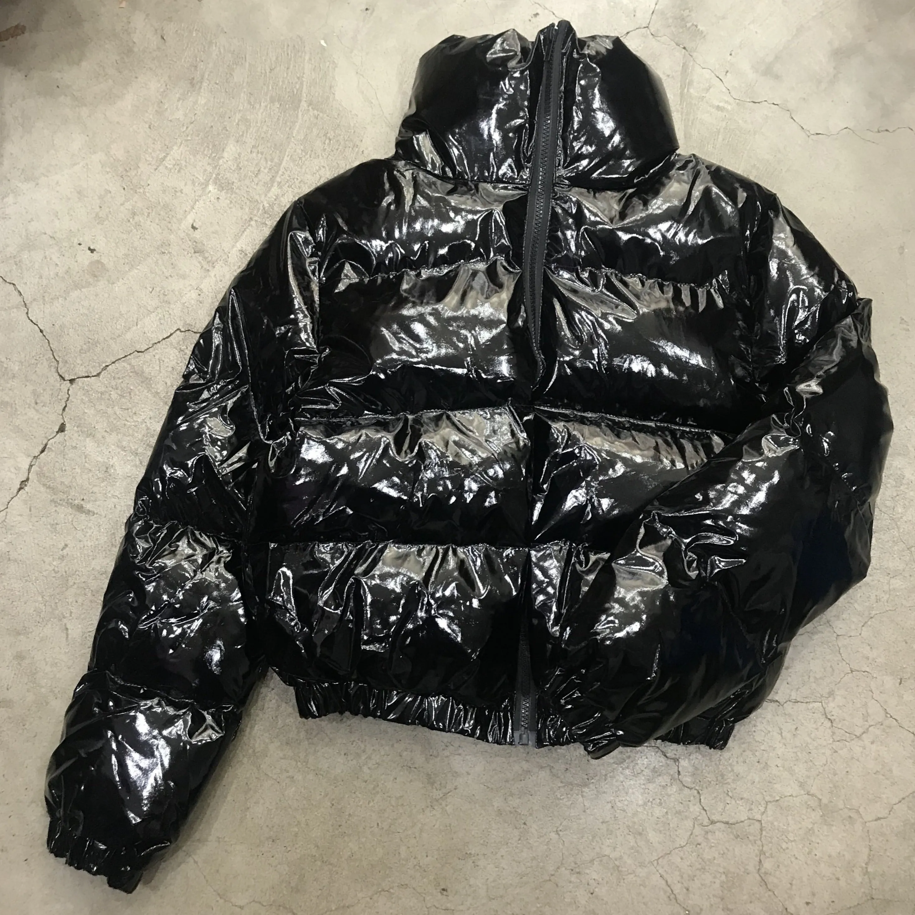 High Shine PVC Puffer Jacket