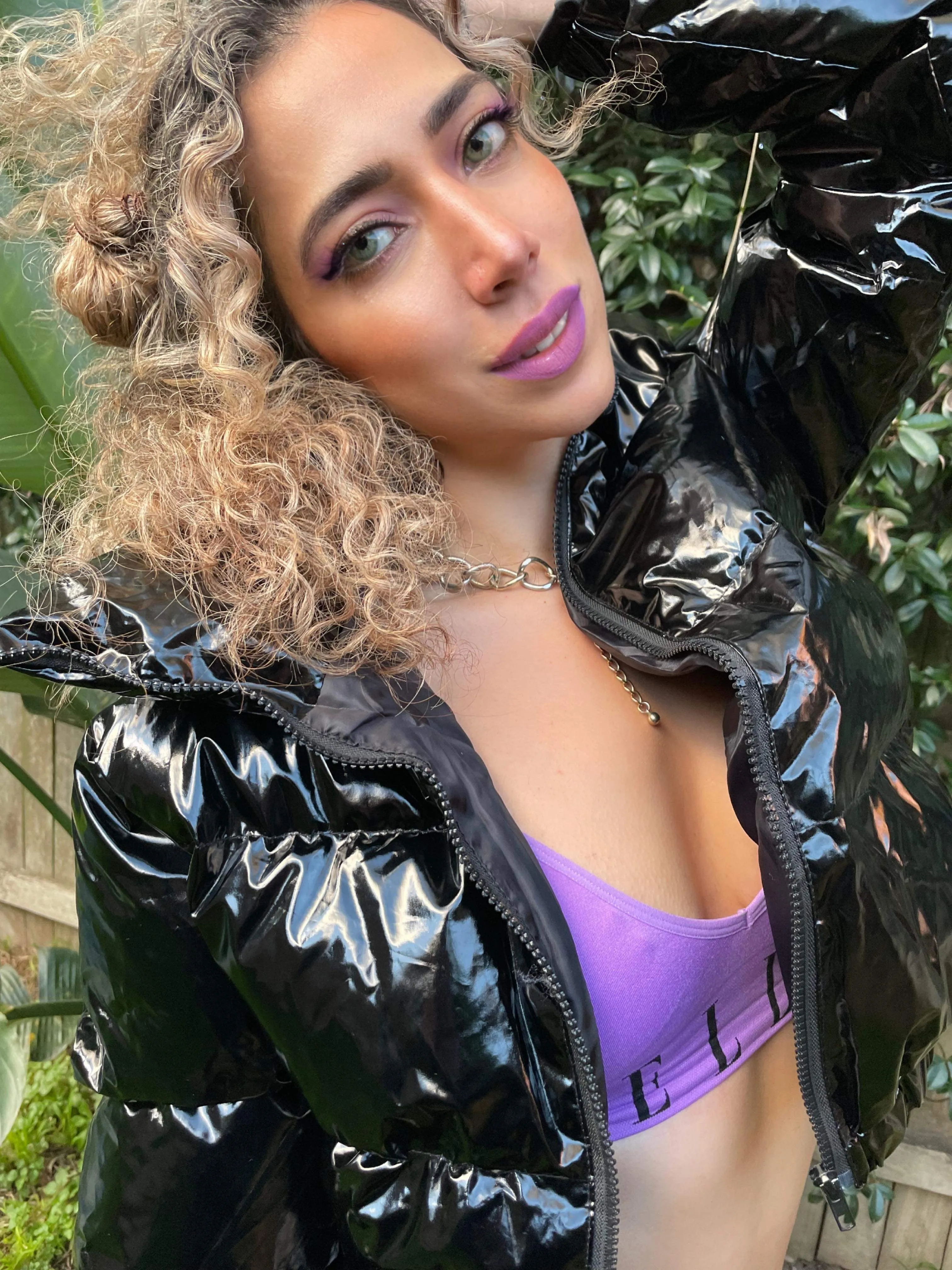 High Shine PVC Puffer Jacket