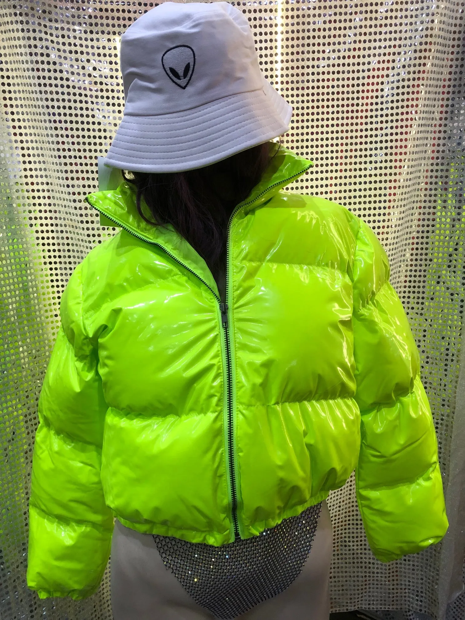 High Shine PVC Puffer Jacket