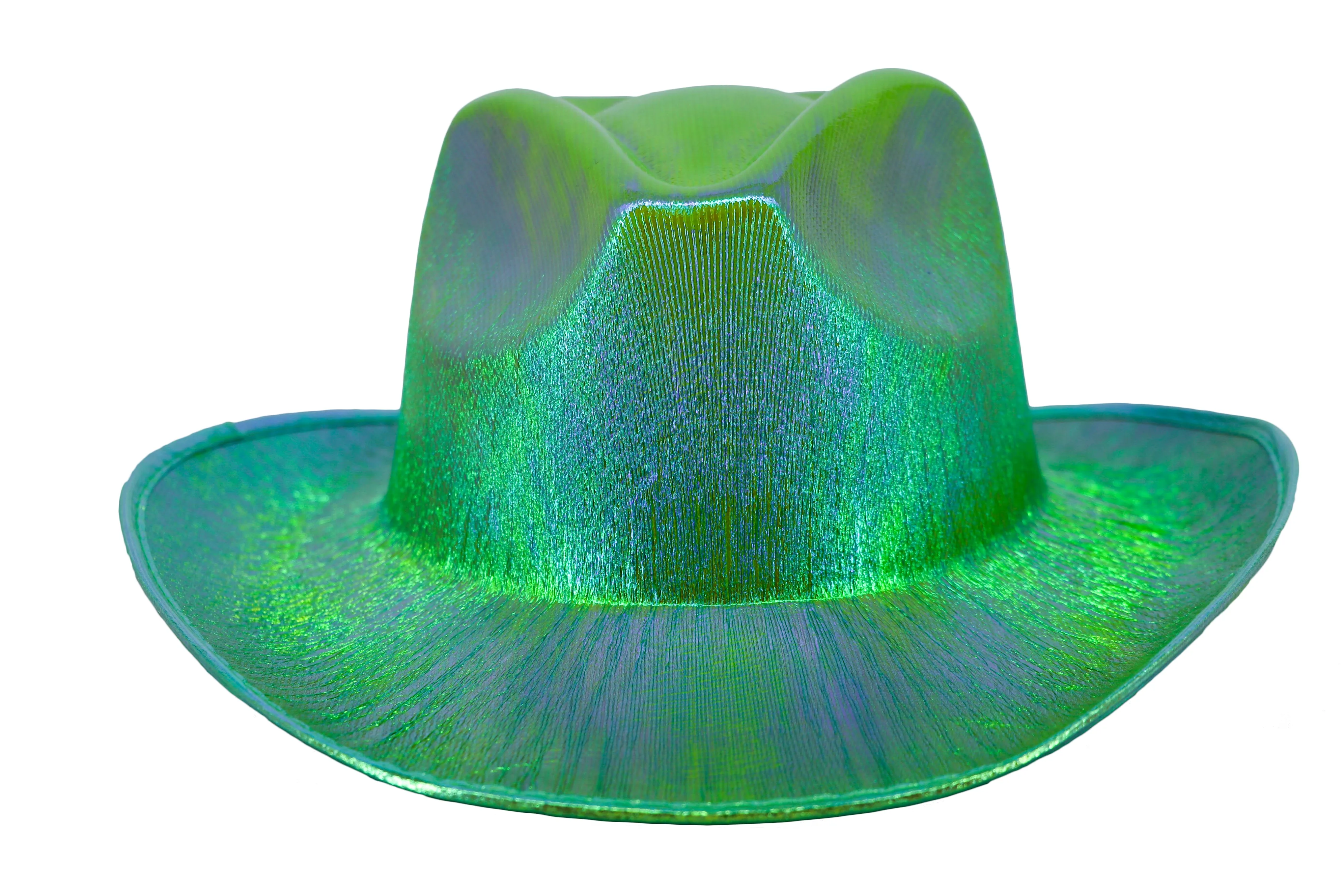 Holographic Space Cowboy Hat (Aqua Green)