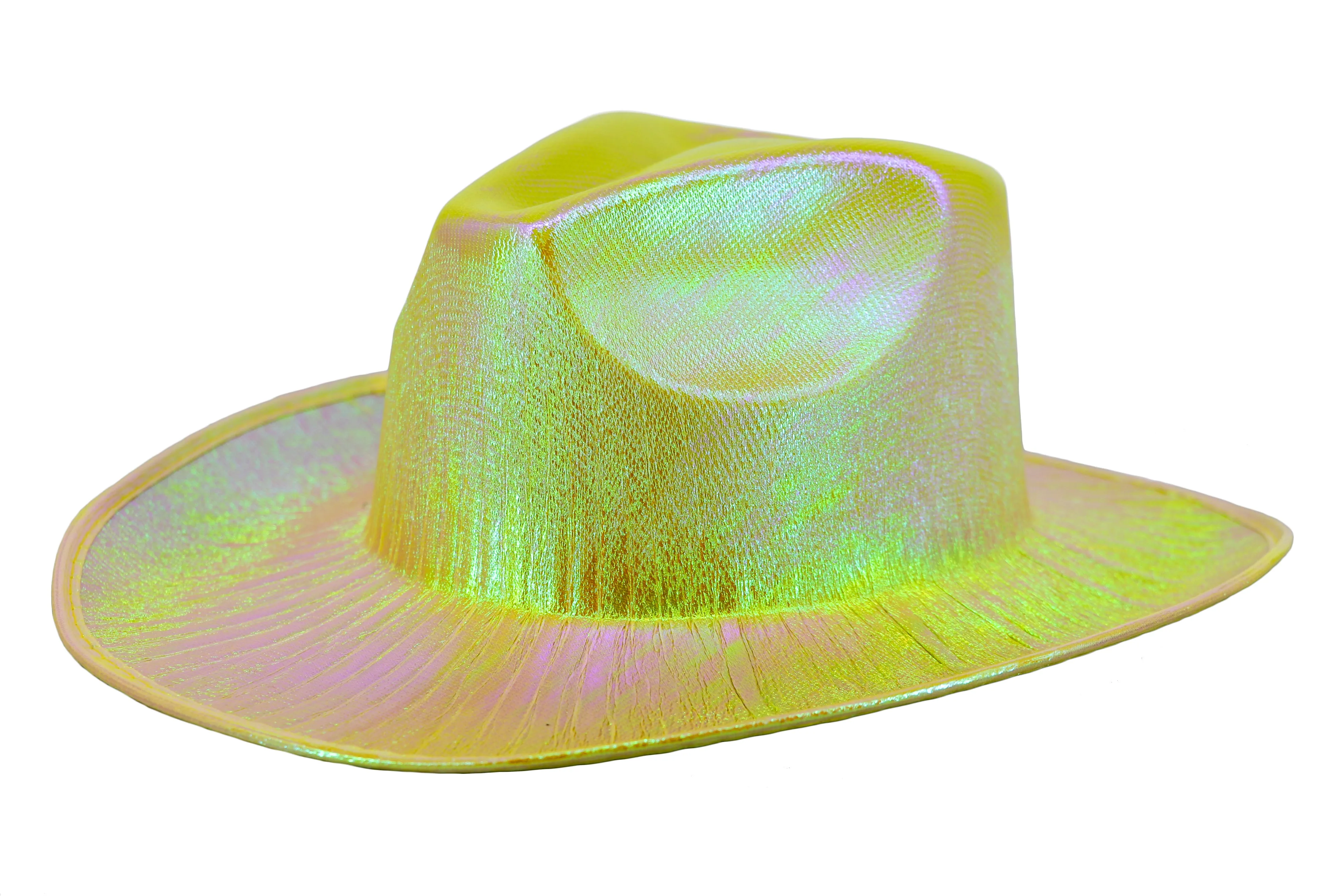 Holographic Space Cowboy Hat (Aqua Green)