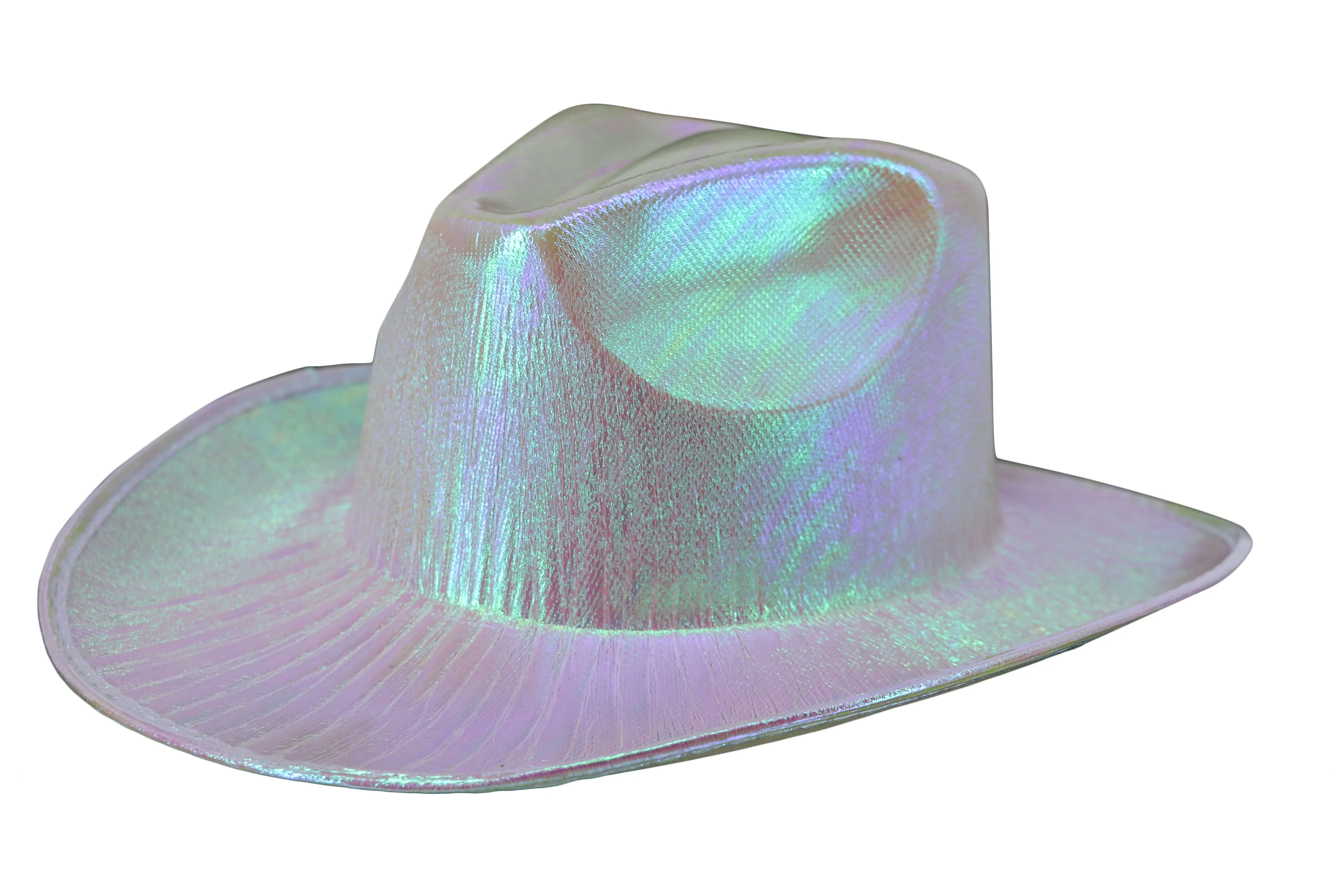 Holographic Space Cowboy Hat (Aqua Green)
