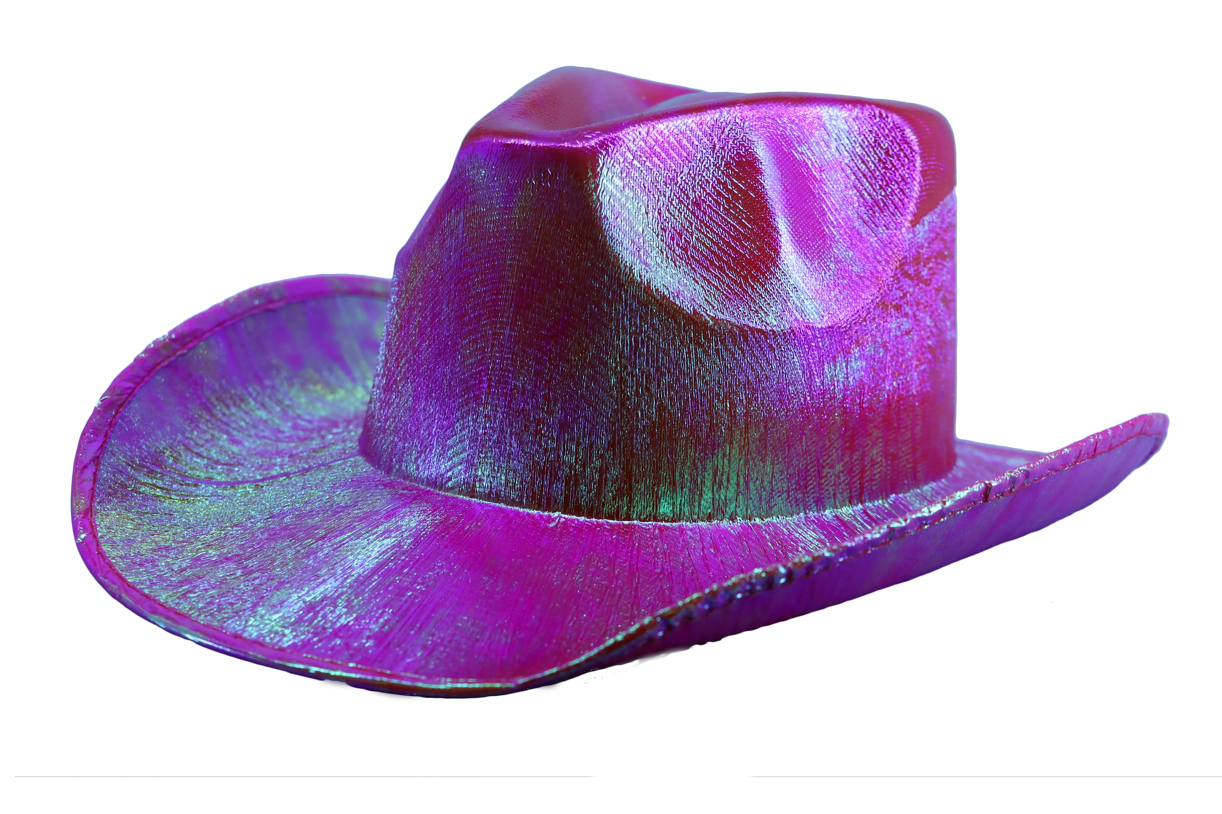 Holographic Space Cowboy Hat (Aqua Green)