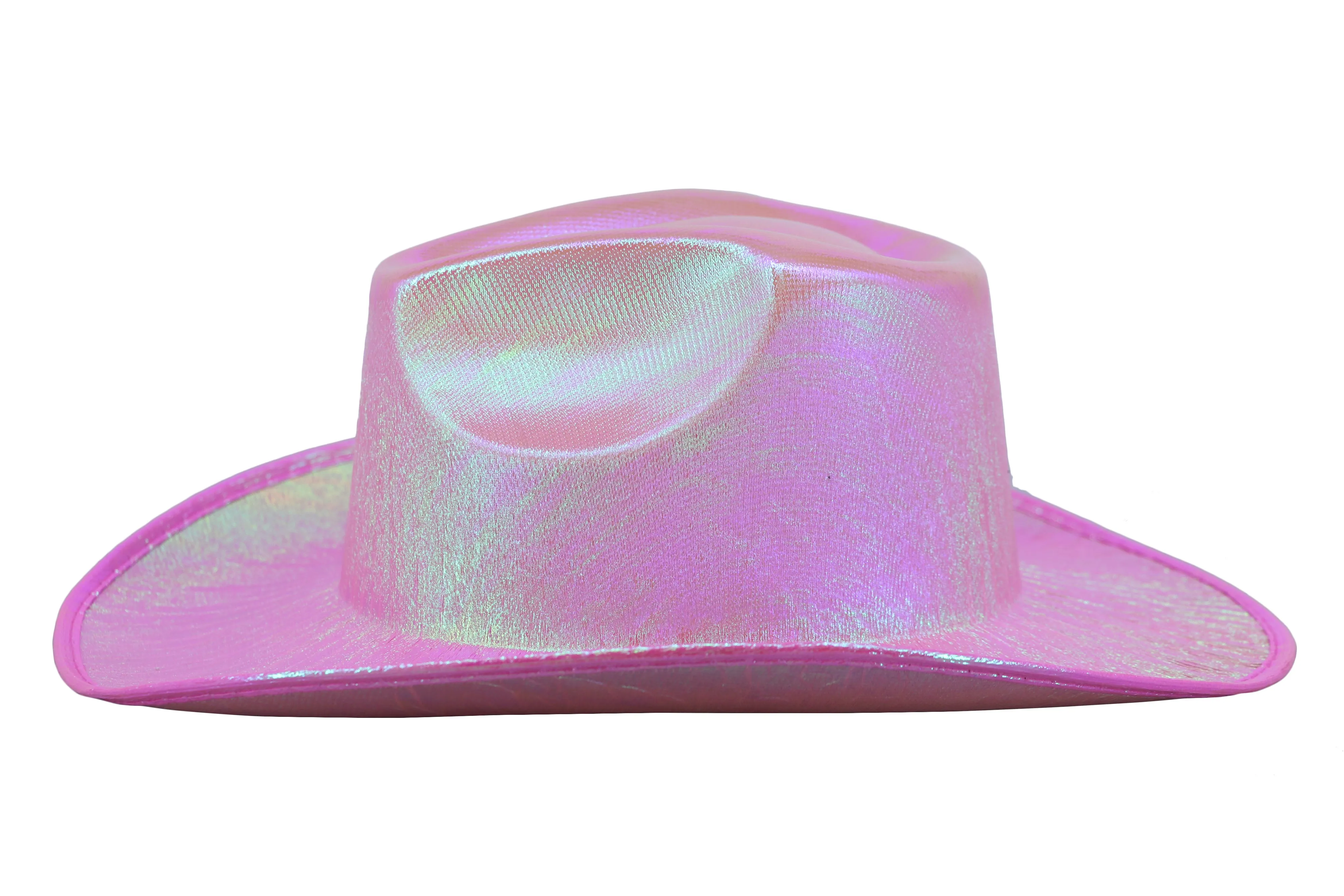 Holographic Space Cowboy Hat (Light Pink)