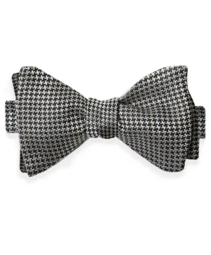 HT05076115 | Black & White Houndstooth Self-Tie Bow Tie
