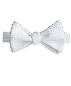 HT8110110 | White Pique Self-tie Bow Tie