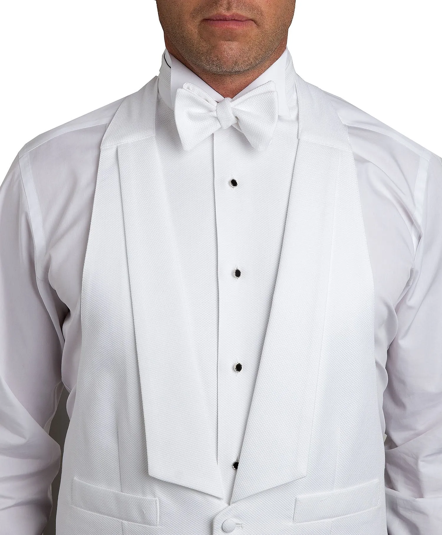 HT8110110 | White Pique Self-tie Bow Tie