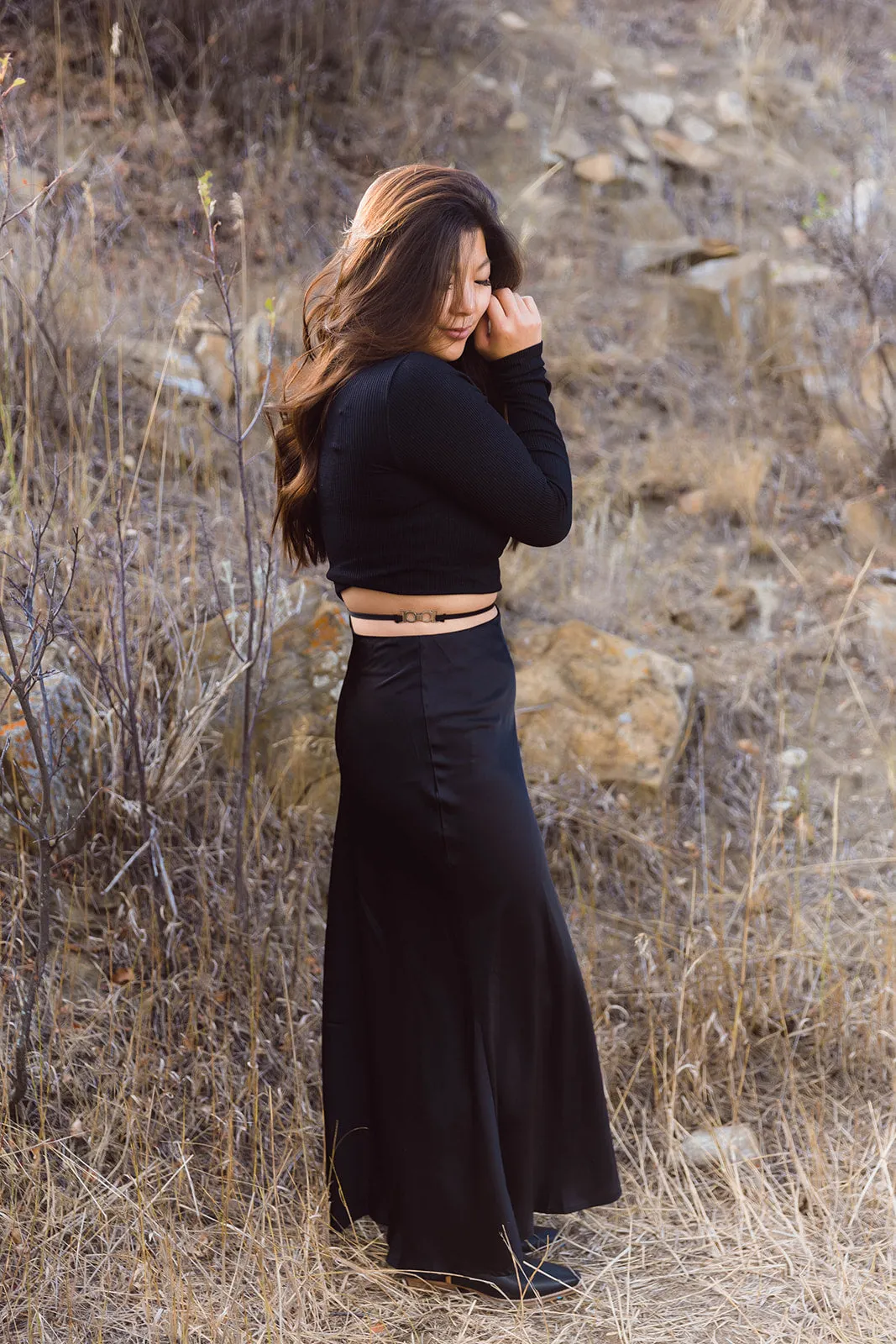 Imogen High Waist Midi Skirt