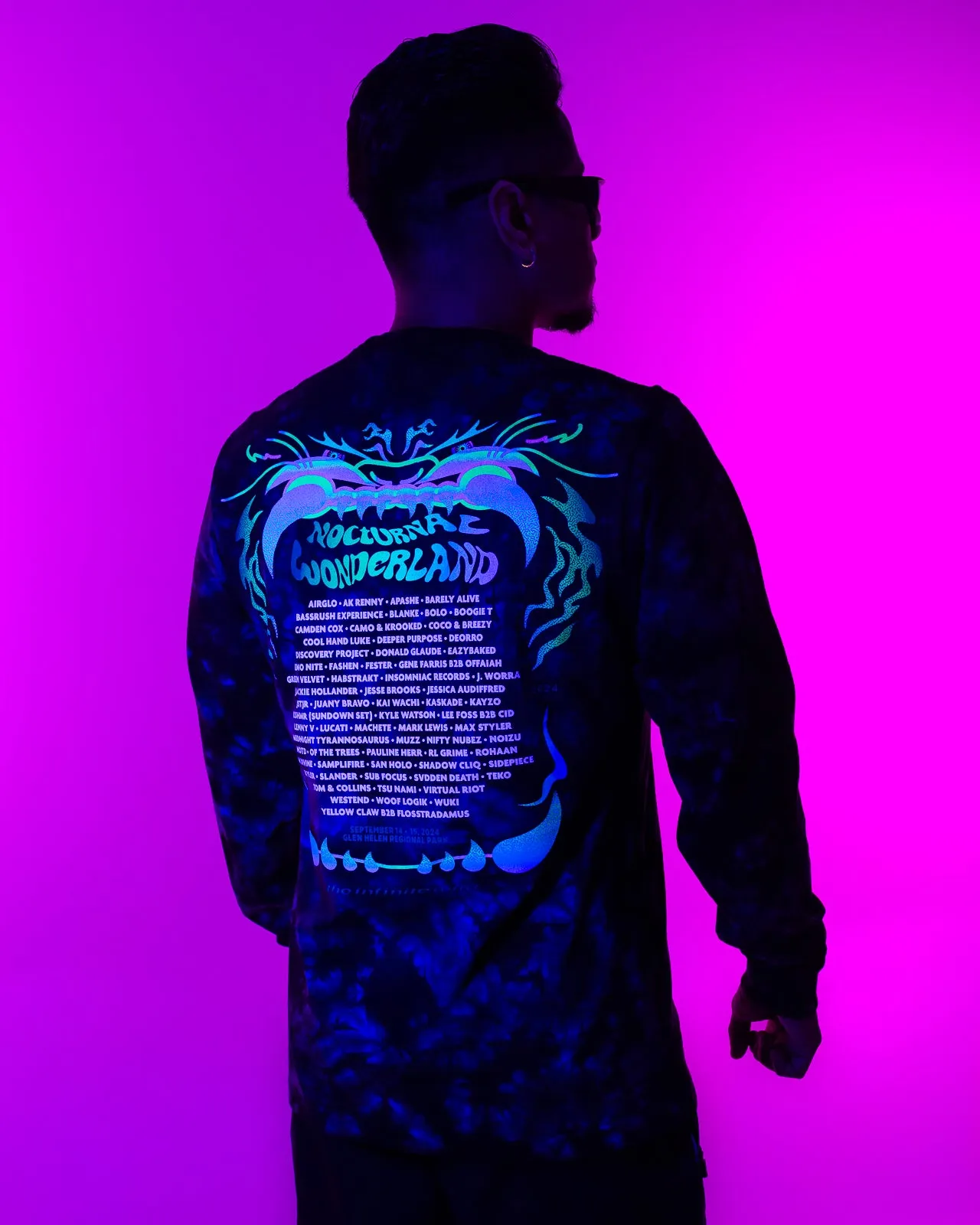 Insomniac Growling Tie Dye Lineup L/S Tee