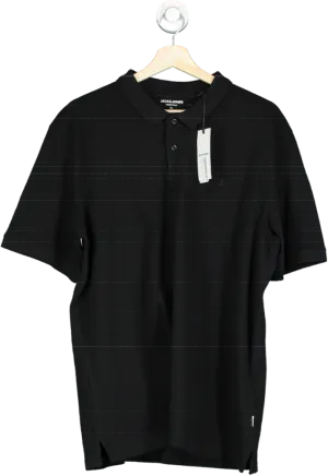 Jack & Jones Black Essentials Polo Shirt Slim Fit UK XL