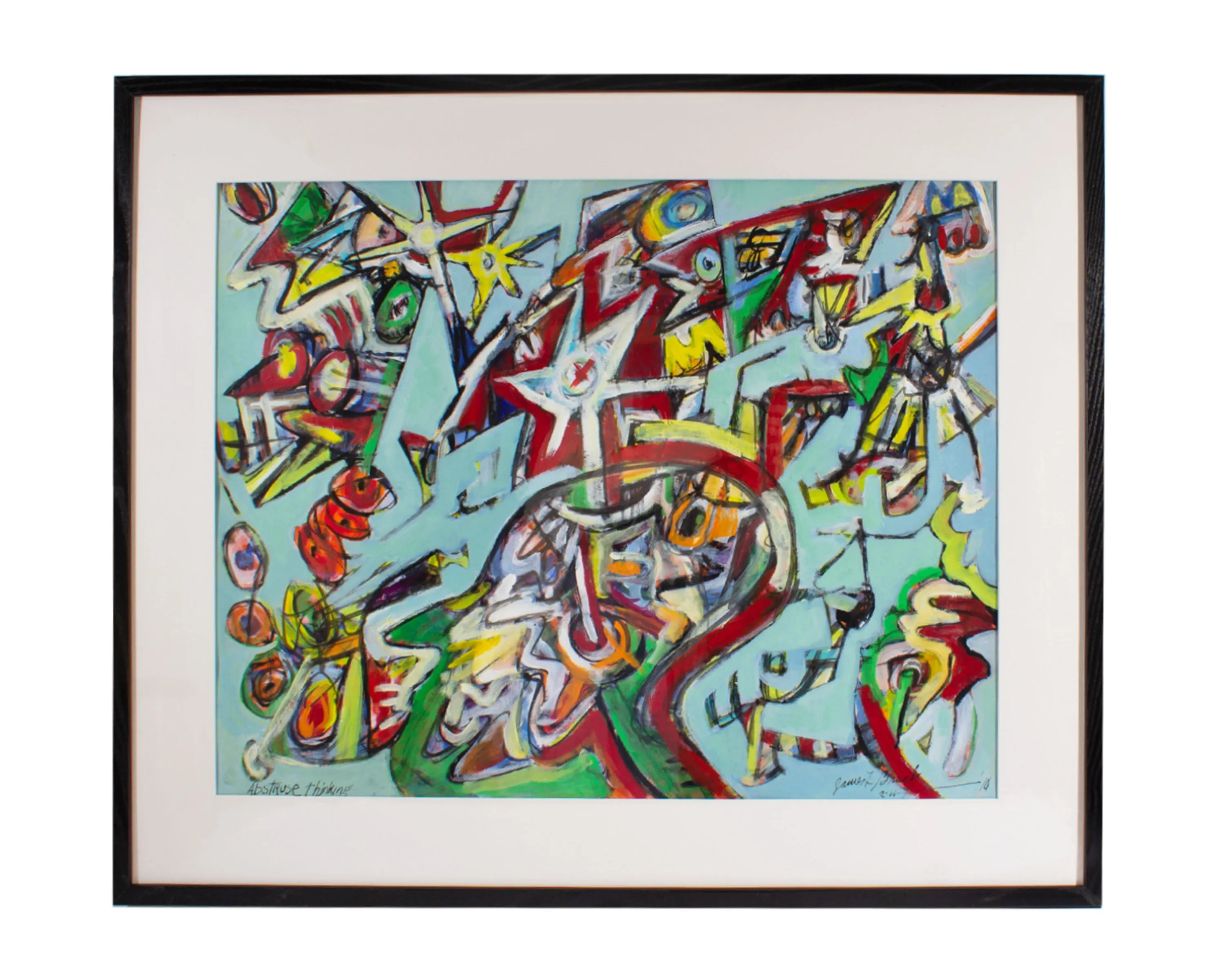 James Bruch Signed 2010 “Abstruse Thinking” Abstract Mixed Media Painting