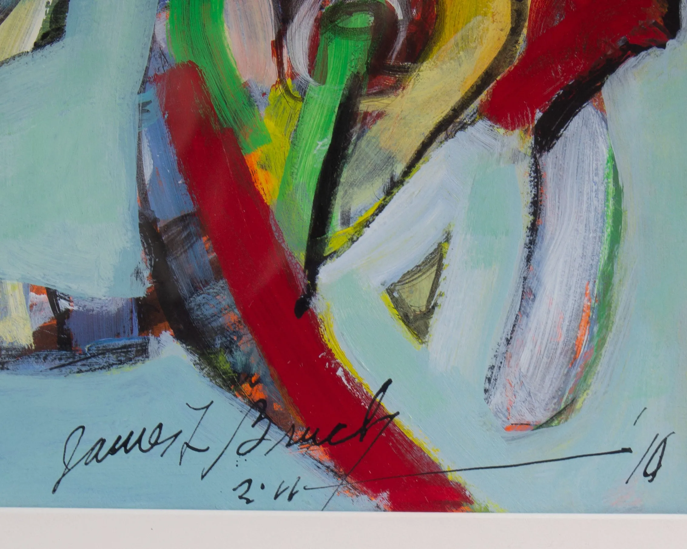 James Bruch Signed 2010 “Abstruse Thinking” Abstract Mixed Media Painting