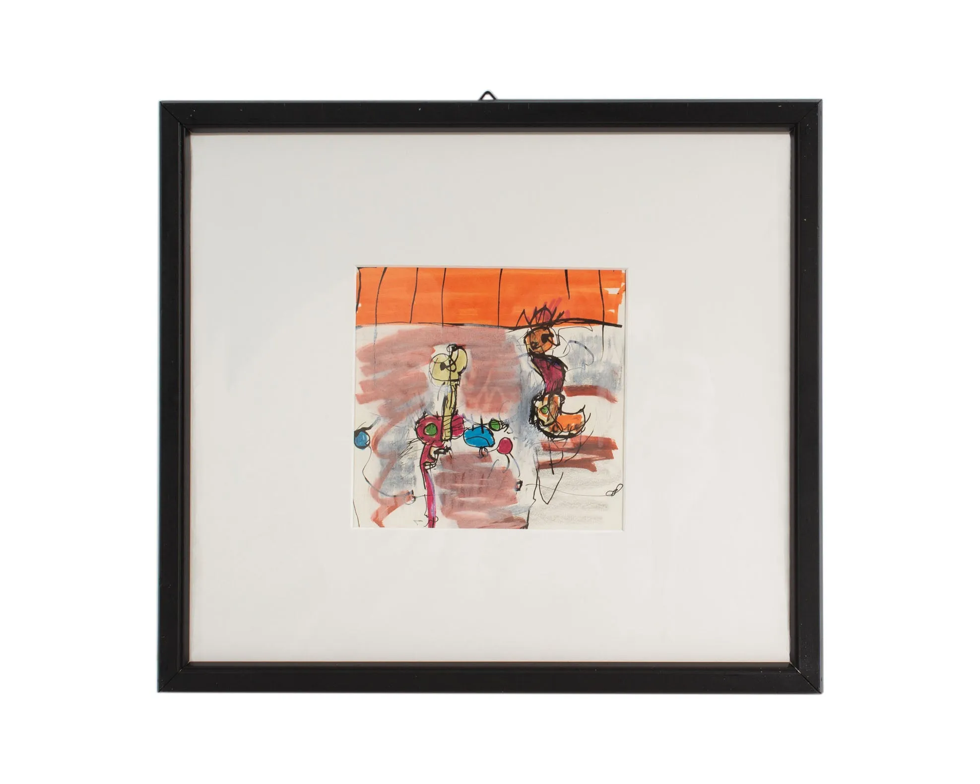 James L. Bruch 1960s Abstract Mixed Media Drawing