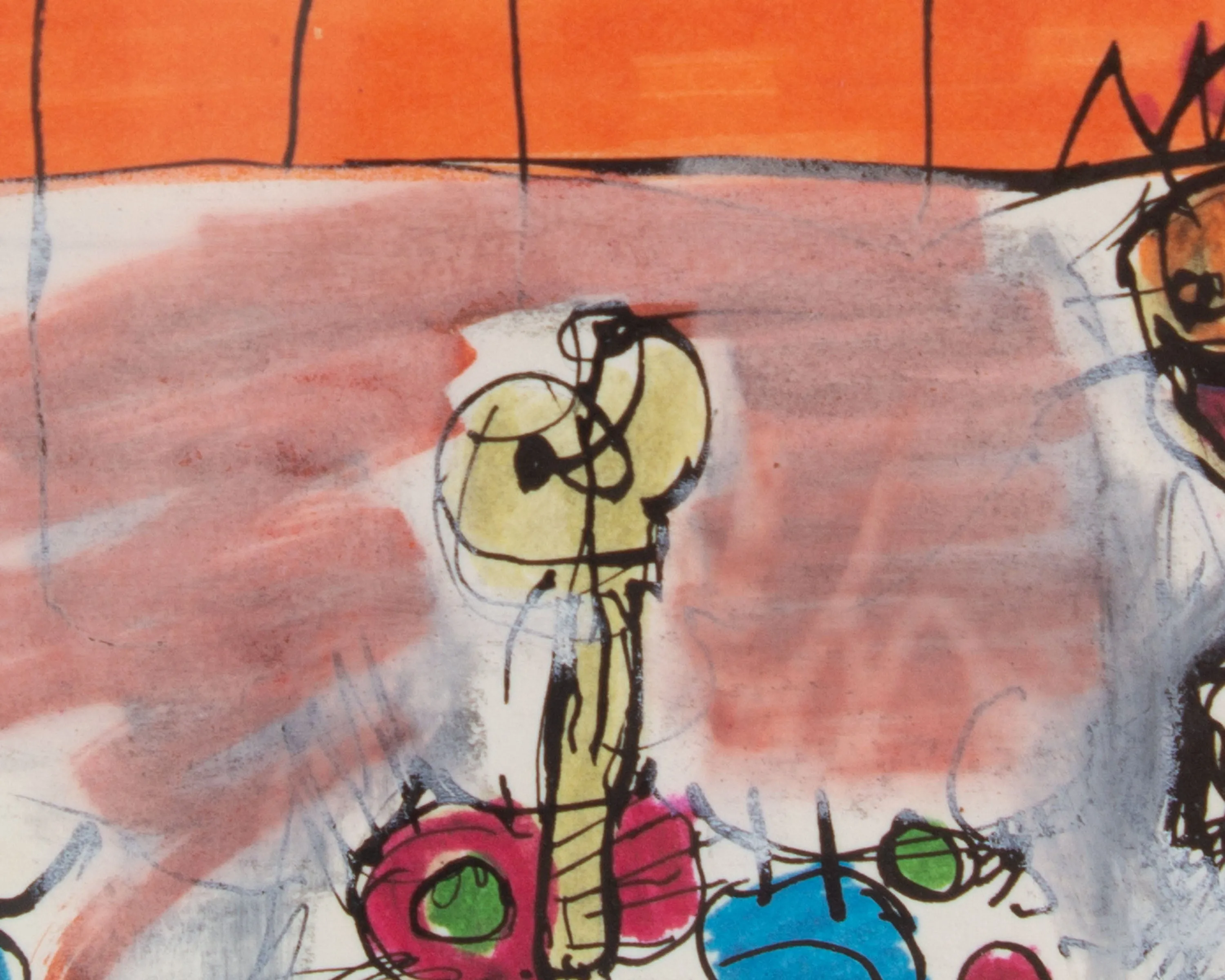 James L. Bruch 1960s Abstract Mixed Media Drawing