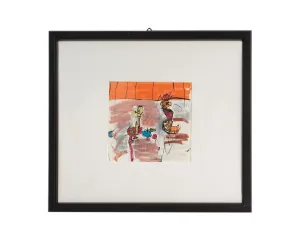 James L. Bruch 1960s Abstract Mixed Media Drawing