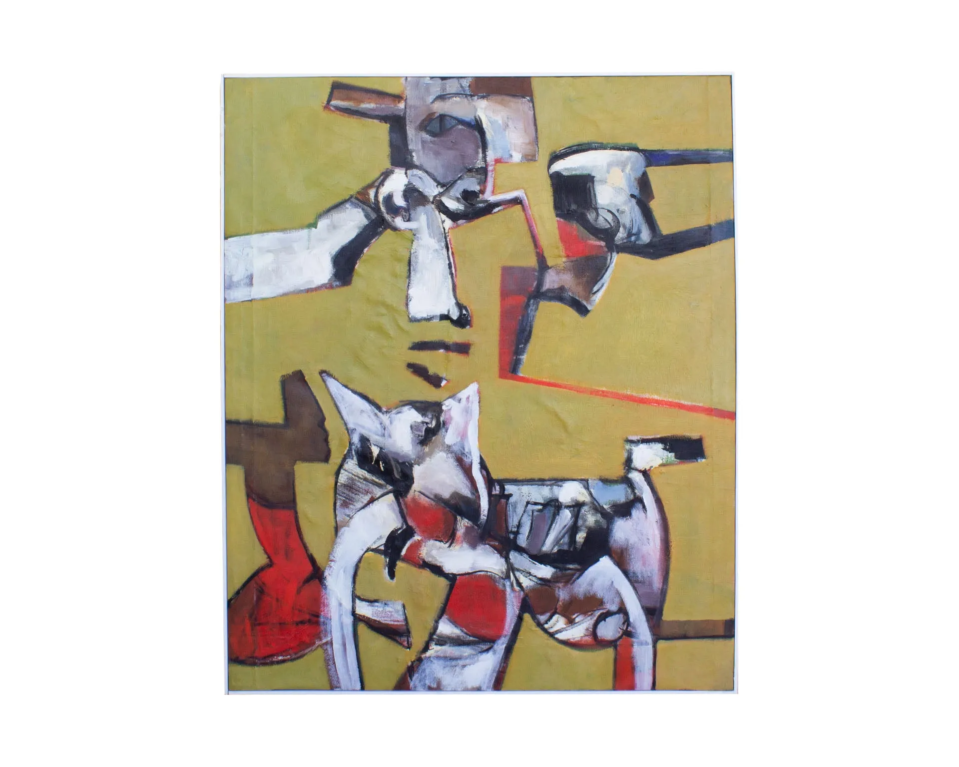James L. Bruch 1960s Abstract Oil on Canvas Painting