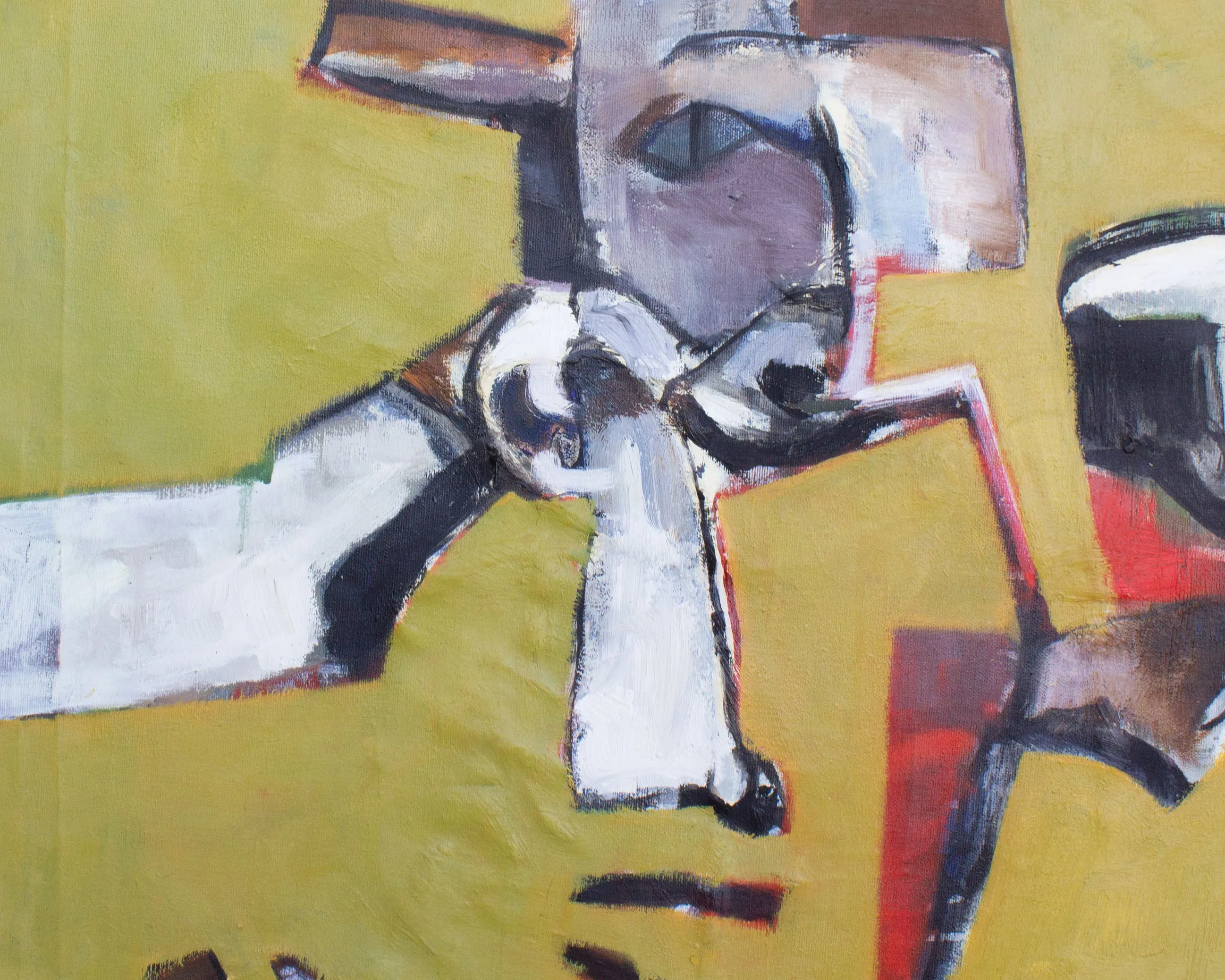 James L. Bruch 1960s Abstract Oil on Canvas Painting