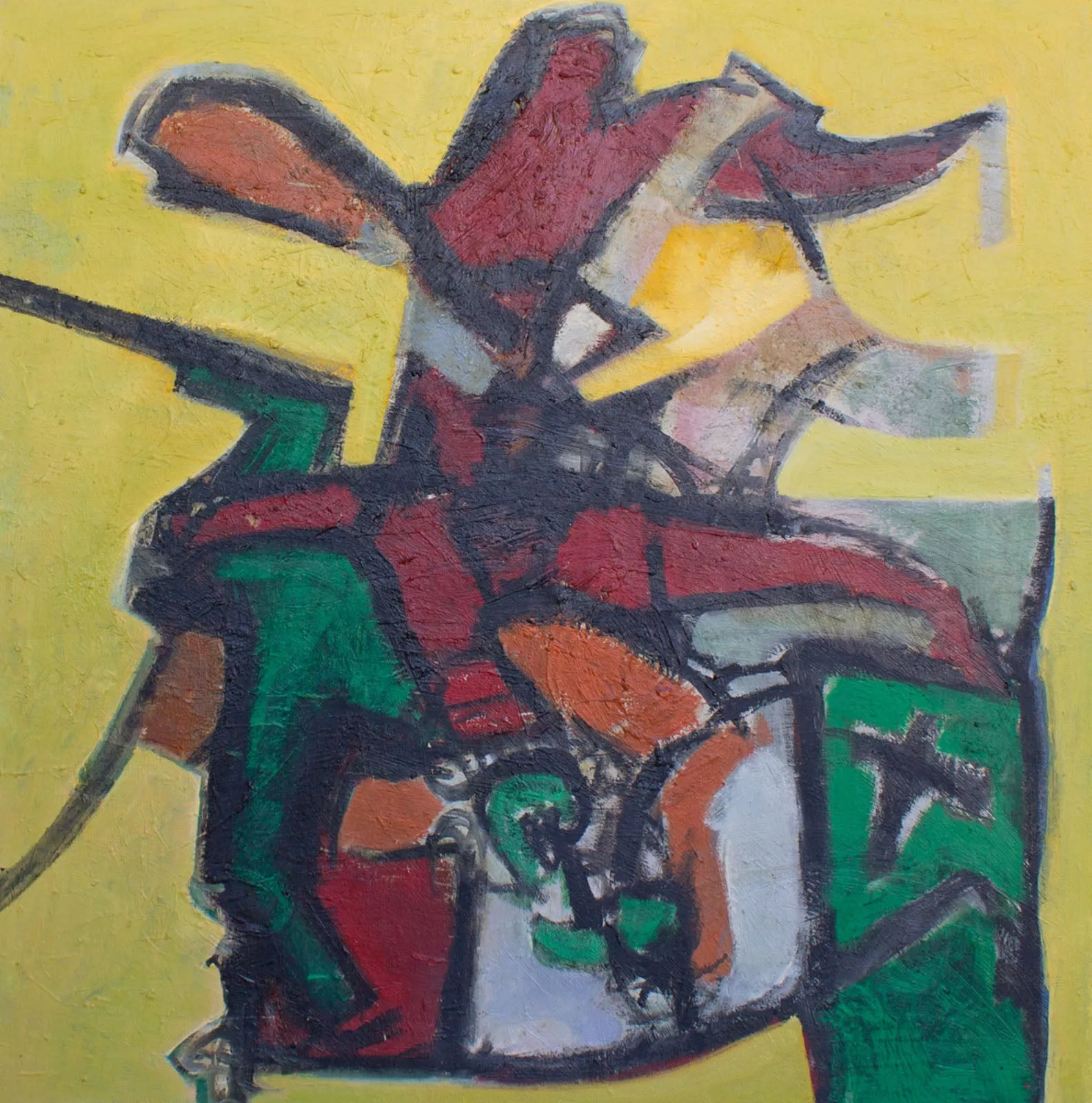 James L. Bruch 1960s Oil on Canvas Abstract Painting