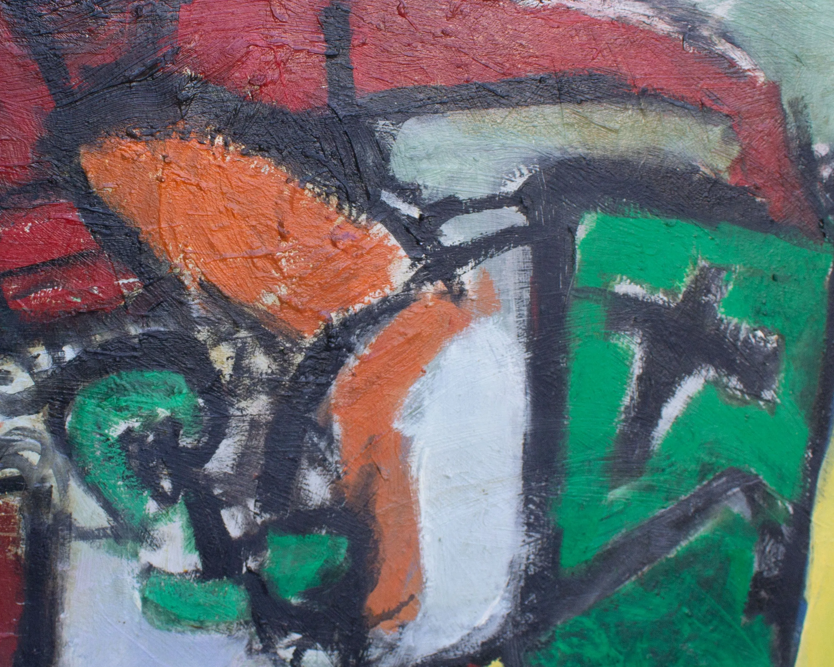 James L. Bruch 1960s Oil on Canvas Abstract Painting