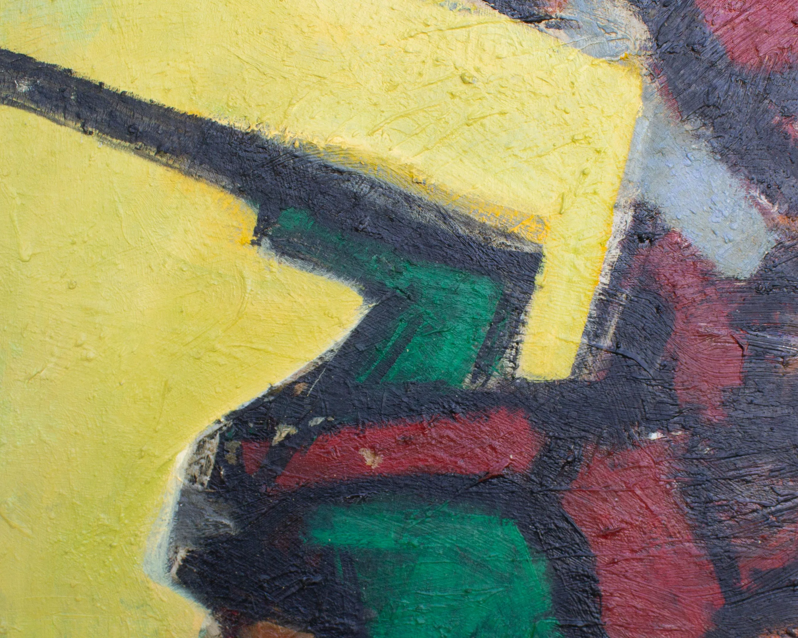 James L. Bruch 1960s Oil on Canvas Abstract Painting